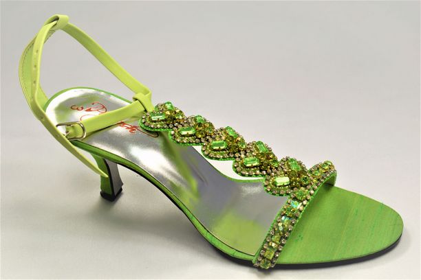 Lime G Ladies Sandals with Rhinestone Embellishment